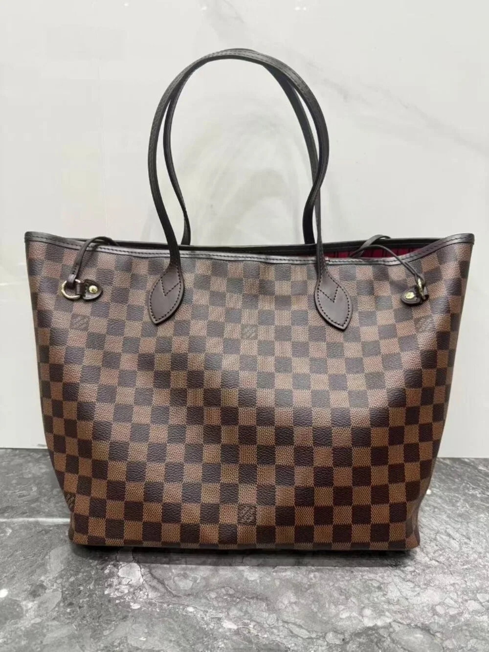 LV Neverfull MM Damier Ebene Tote | Includes Pouch